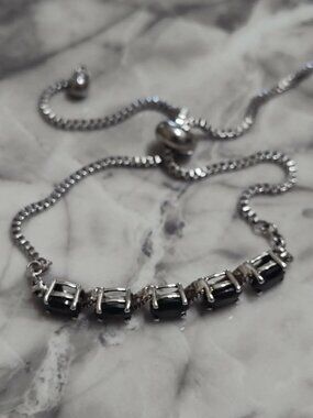 Black Spinel 5-stone bolo bracelet